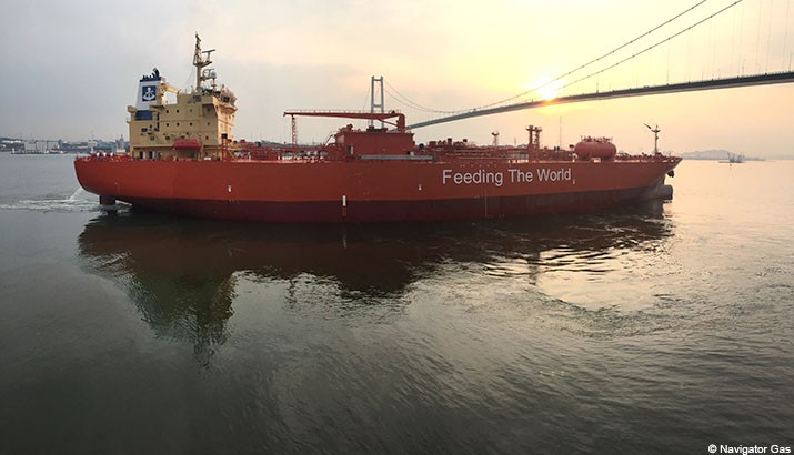 The Navigator Jorf at sunrise.