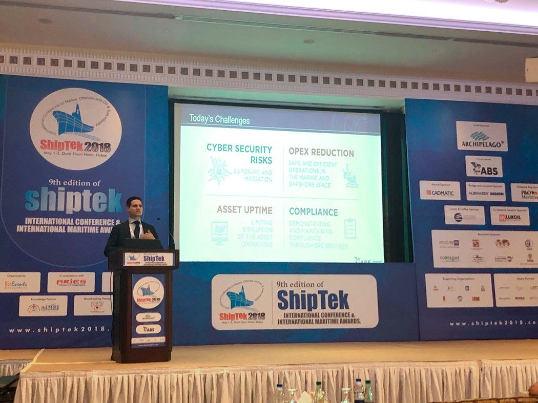 Business Development Director Pantelis Skinitis Delivers presentation at Shiptek.