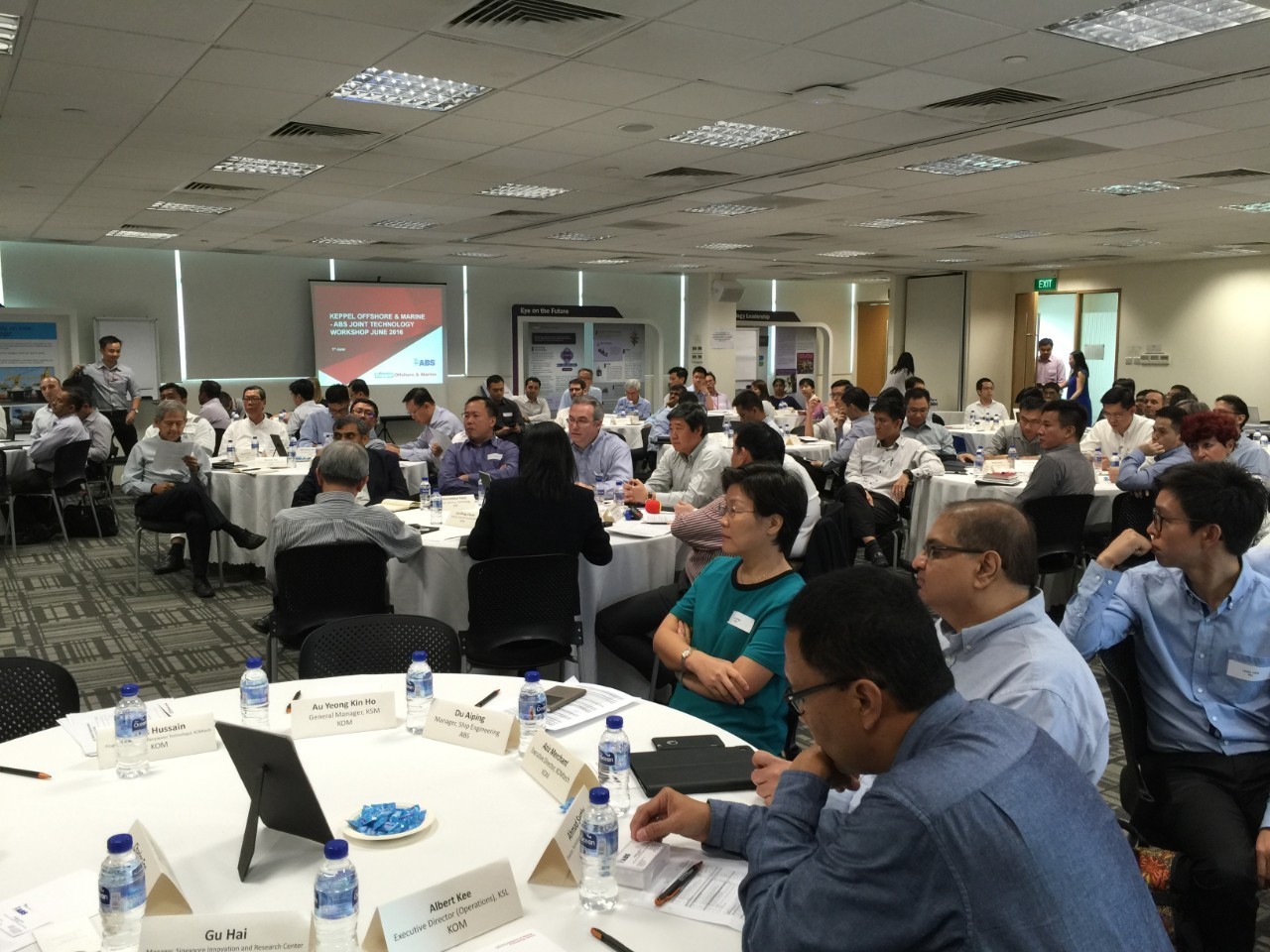 Senior managers and technical personnel from ABS and Keppel participating in a two-day workshop.