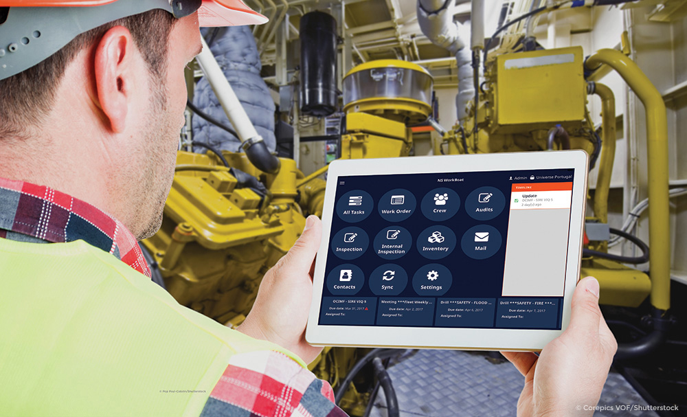 The NS workboat mobile app comes pre-configured on a table with Subchapter M compliance built in.